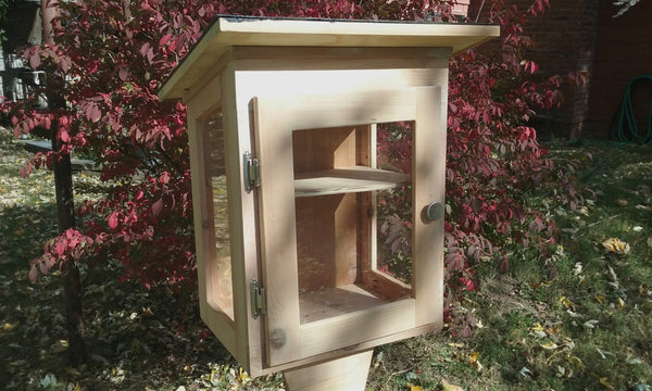 Tiny Library, Window Walls Stain and Varnished